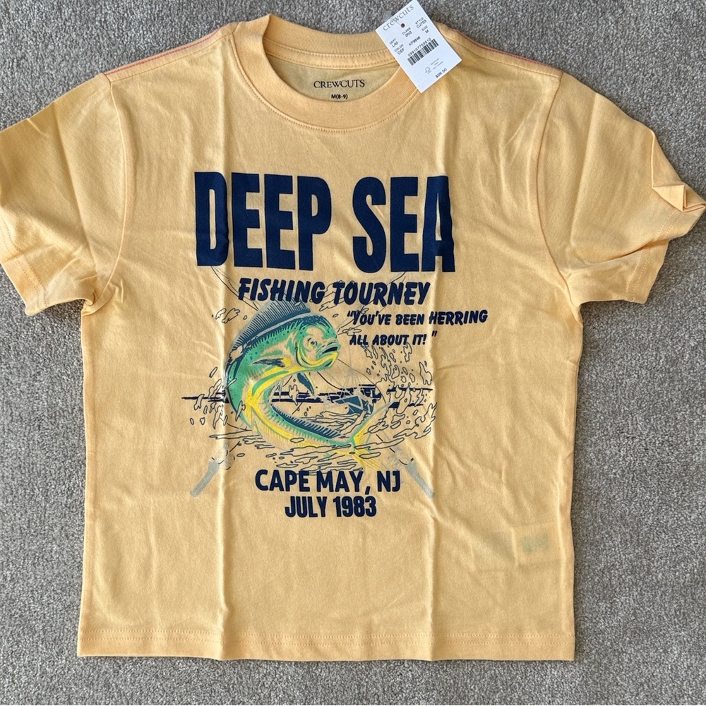 Crewcuts Yellow Deep Sea Fishing Tee NWT